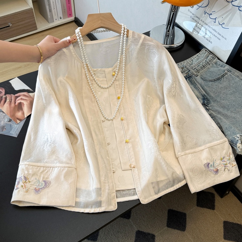 Vintage Fashion In Chinese - New Chinese Style Long Sleeve Embroidered