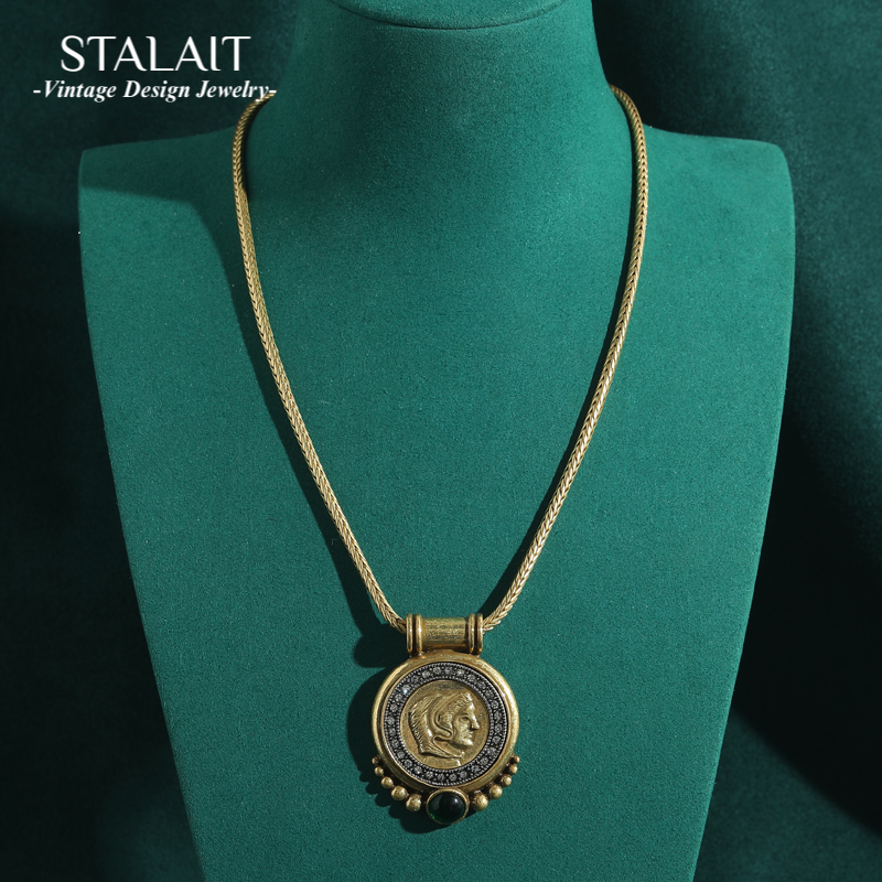 Vintage Fashion Trends 2025 - Head Ancient Coin Pendant Choker Necklaces