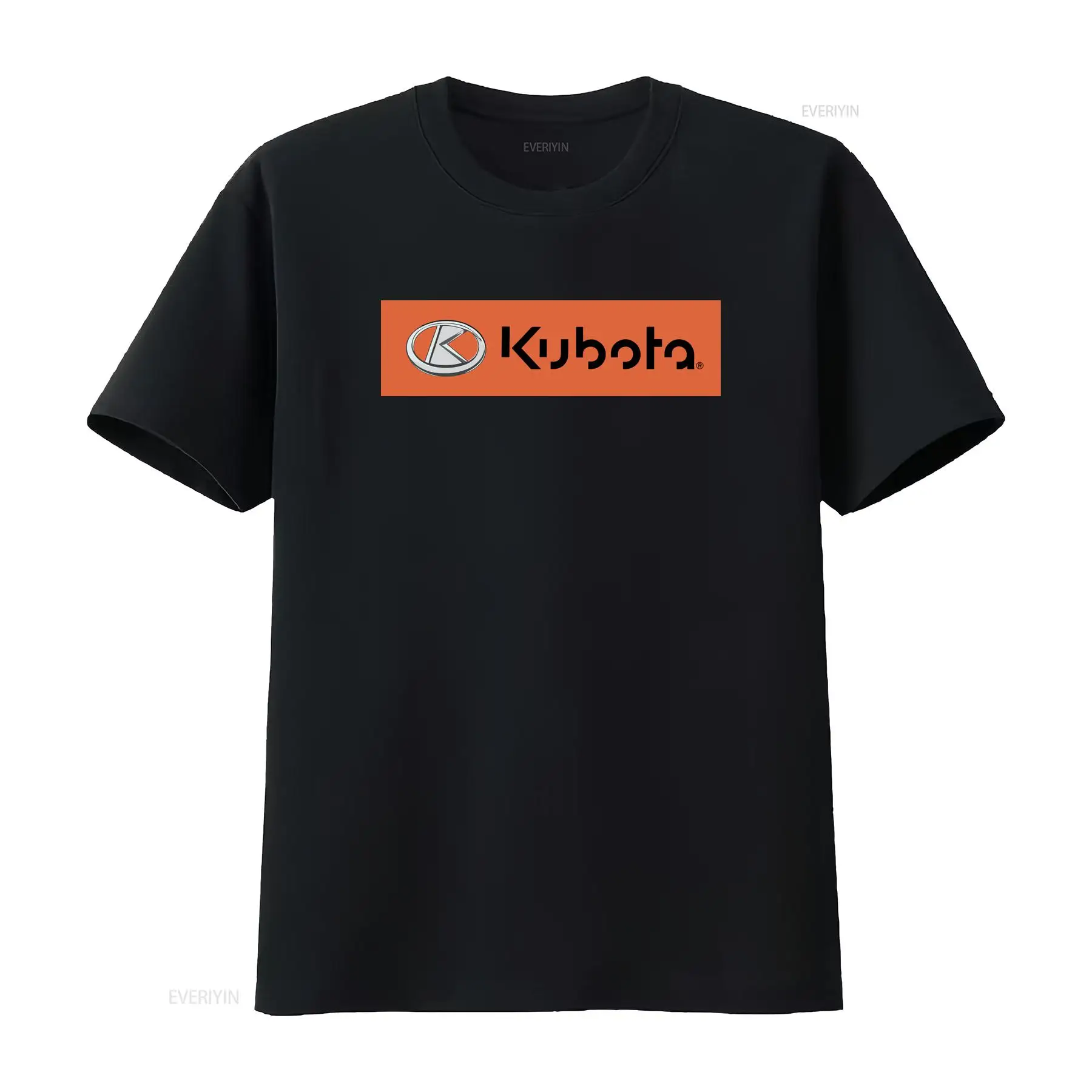 Vintage Fashion Logos - Kubota Logo Print Stylish Black T