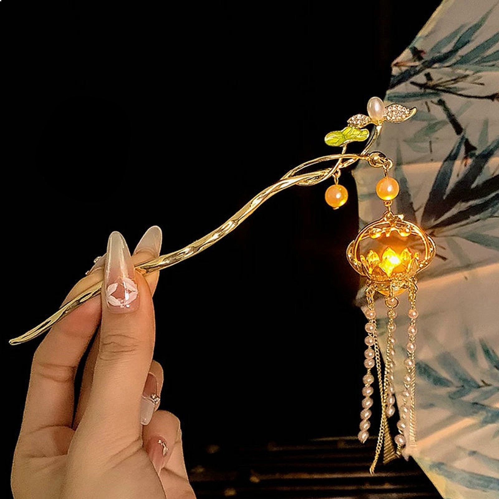 Luminous Lotus Hairpin Women C - Vintage Fashion In Chinese ulasan dan harga