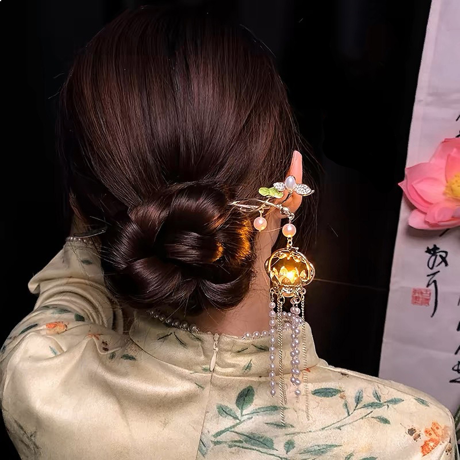 Luminous Lotus Hairpin Women C - Vintage Fashion In Chinese ulasan dan harga