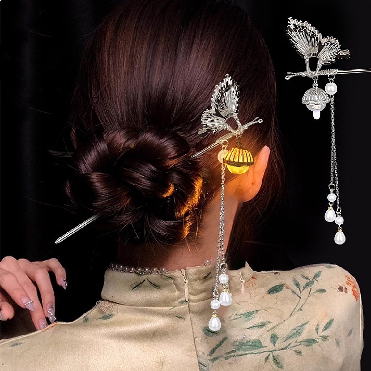 Luminous Lotus Hairpin Women C - Vintage Fashion In Chinese ulasan dan harga