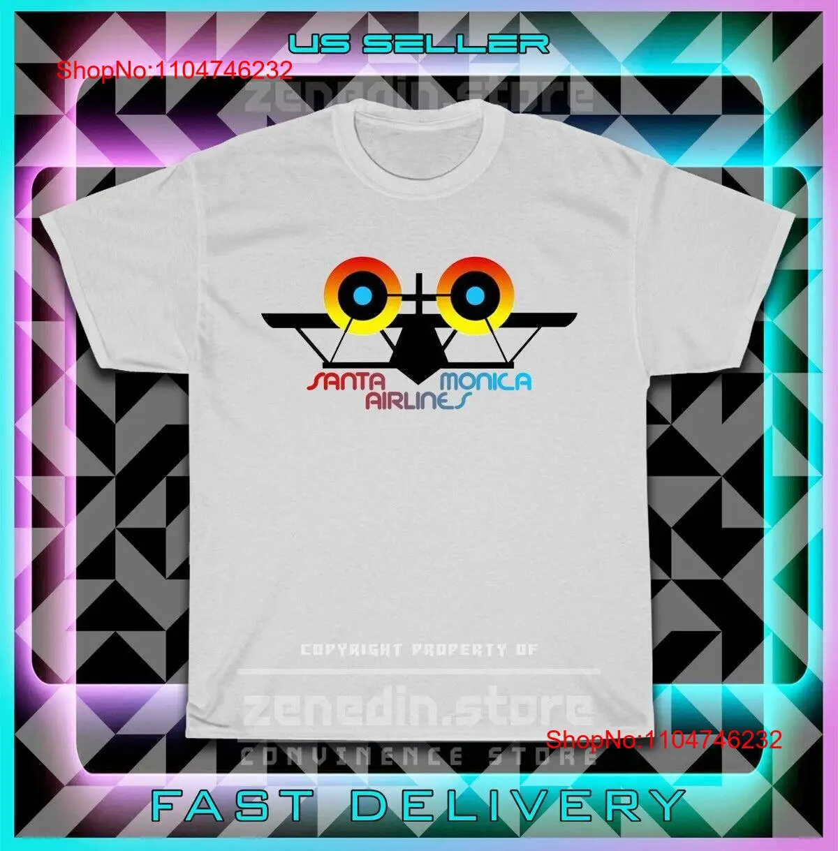 New Hot Santa Monica Airline L - Vintage Fashion Logos ulasan dan harga