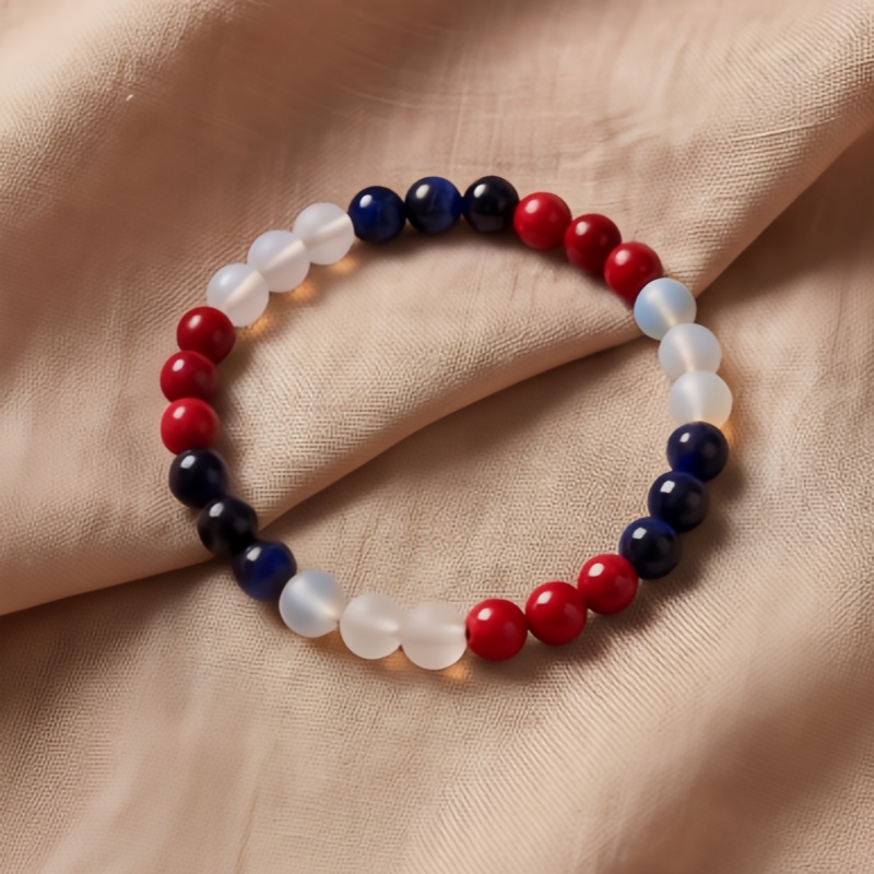 1pc Red/blue/white Tricolor St - Vintage Fashion In Chinese ulasan dan harga