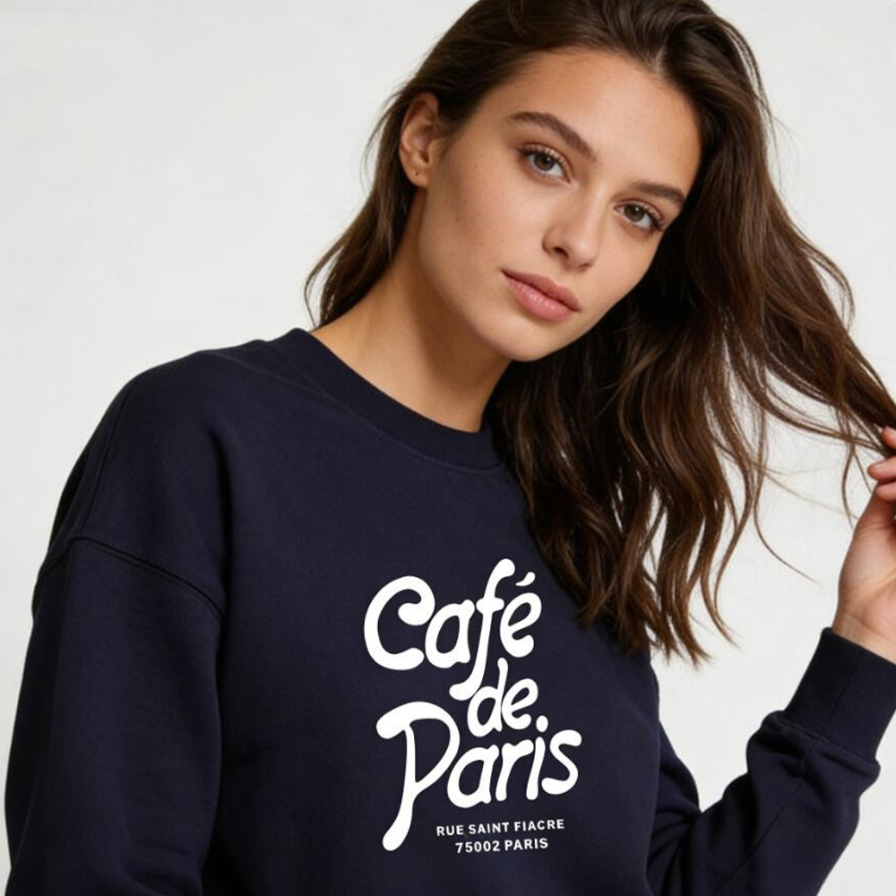 Cafe de Paris Letters Printing - Vintage Fashion In Paris ulasan dan harga
