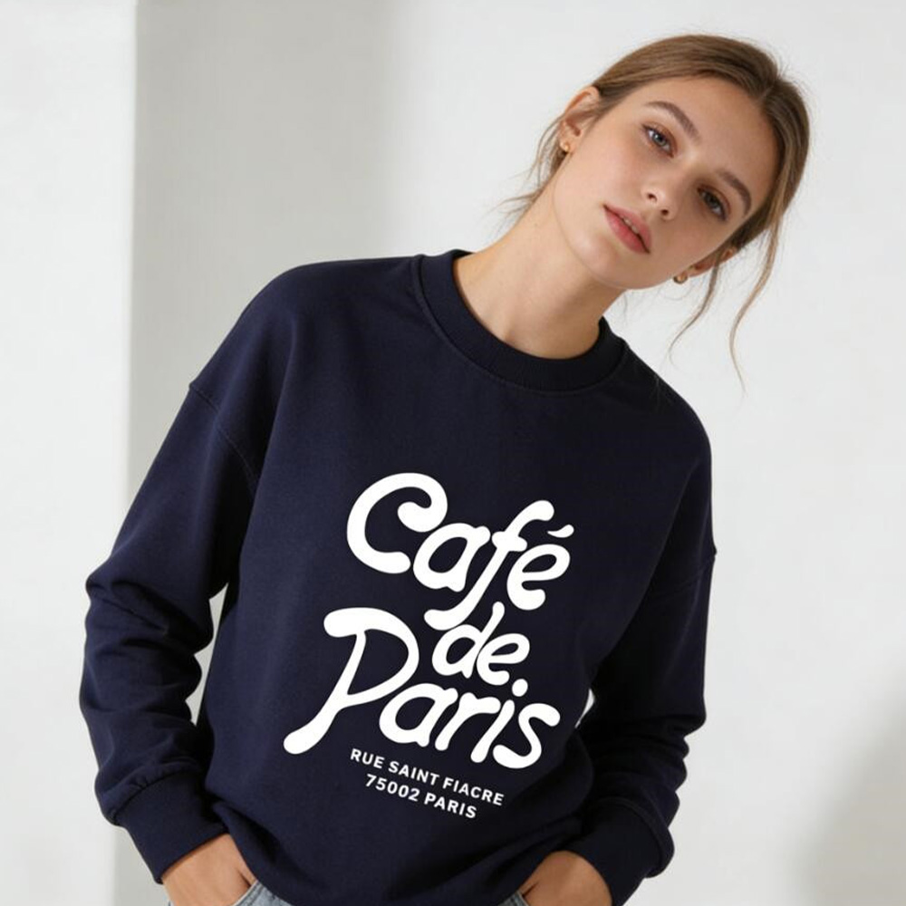 Cafe de Paris Letters Printing - Vintage Fashion In Paris ulasan dan harga
