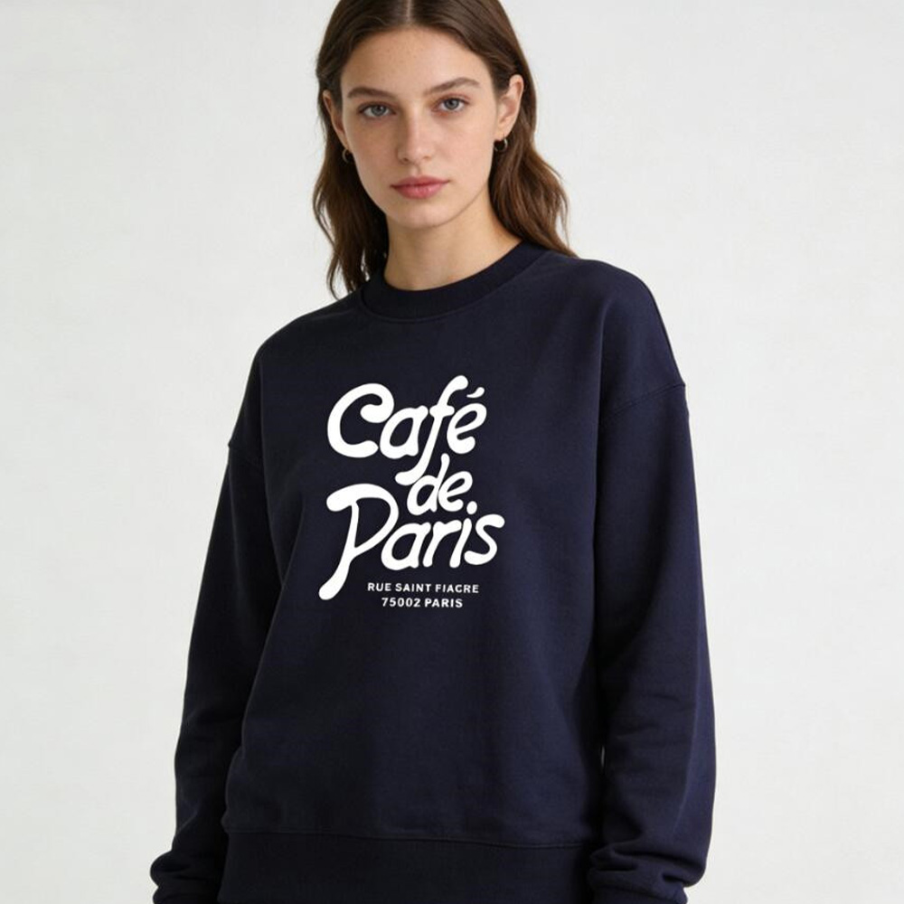 Cafe de Paris Letters Printing - Vintage Fashion In Paris ulasan dan harga