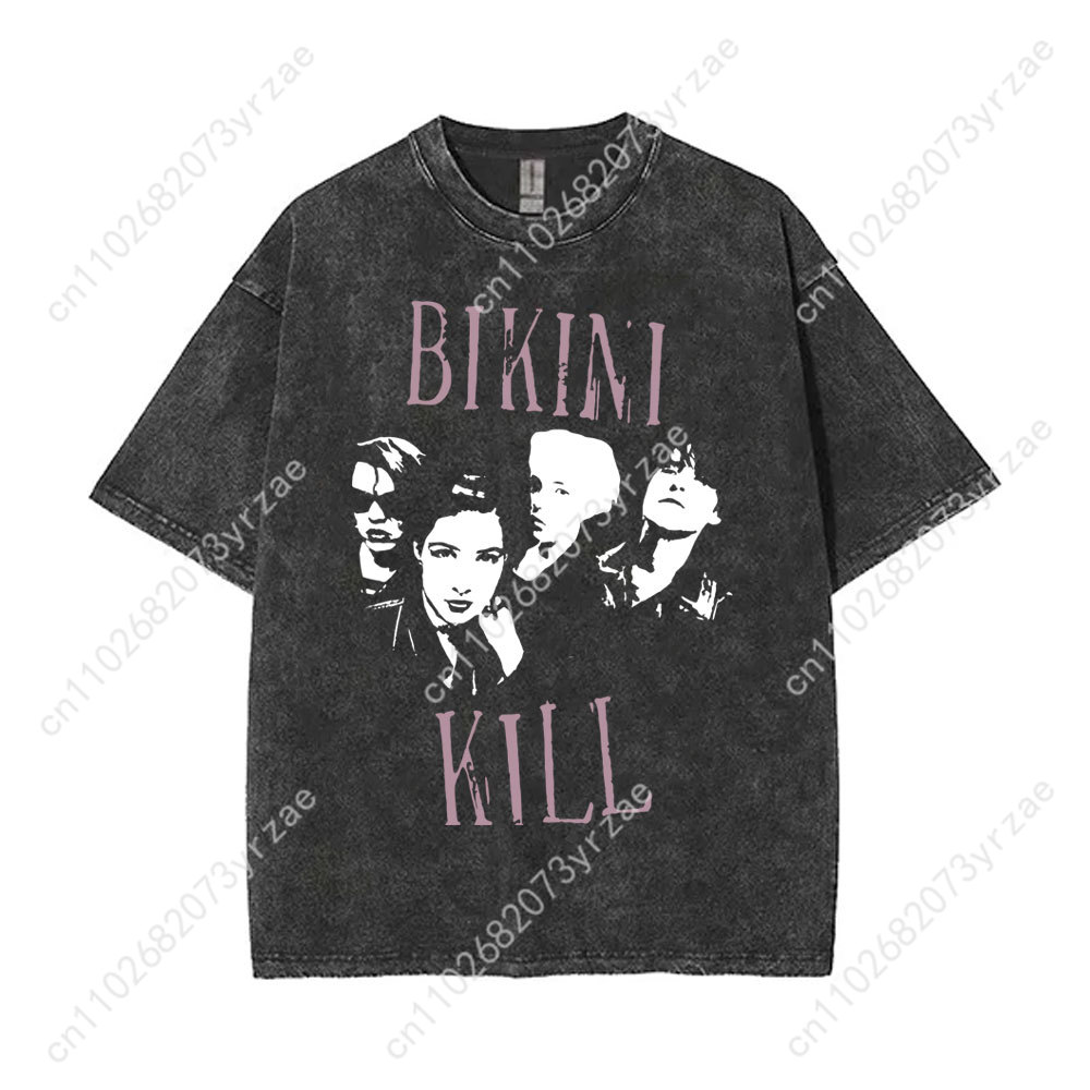 Bikini Kill Retro Wash Tshirt  - Vintage Fashion T Shirts ulasan dan harga