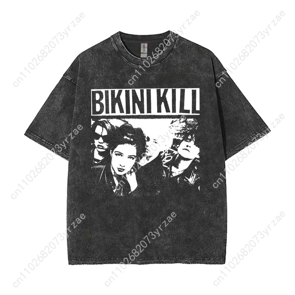 Bikini Kill Retro Wash Tshirt  - Vintage Fashion T Shirts ulasan dan harga
