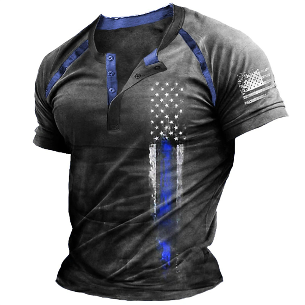 Funny 3D American Flag Print M - Vintage Fashion Mens ulasan dan harga