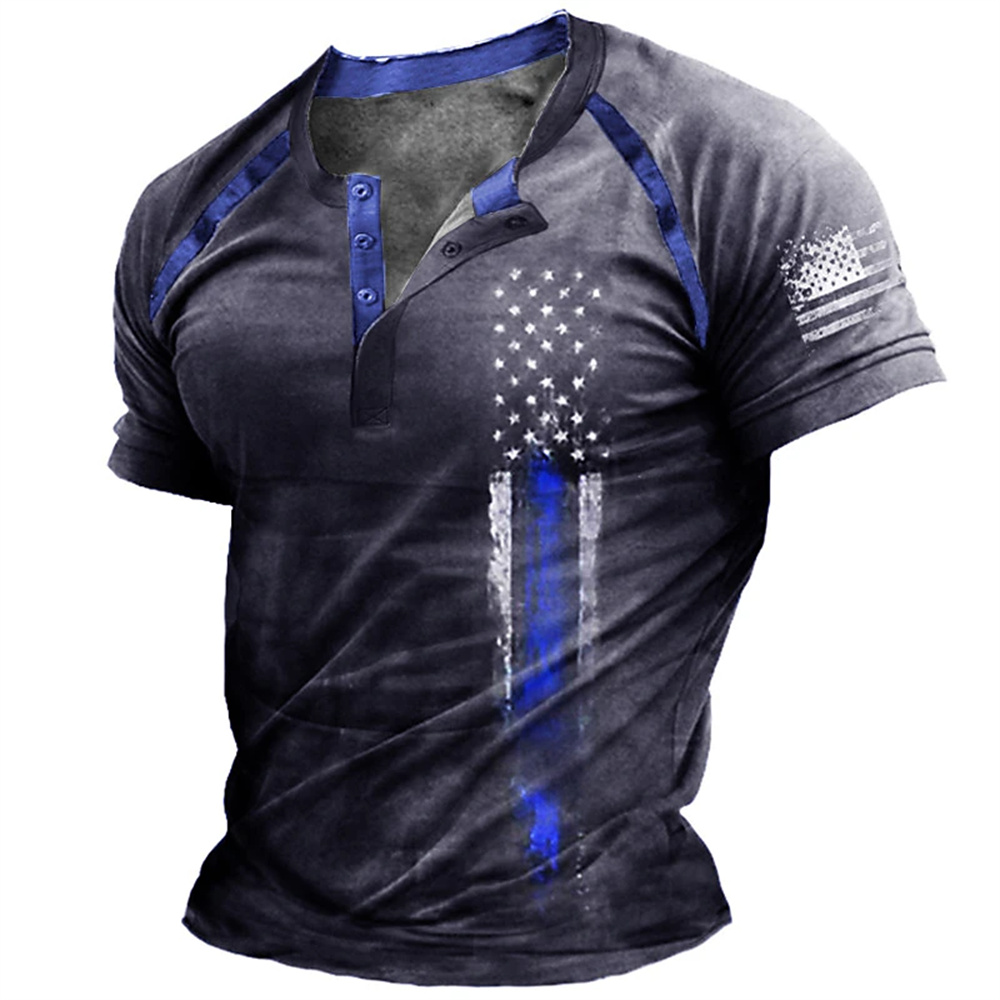 Funny 3D American Flag Print M - Vintage Fashion Mens ulasan dan harga