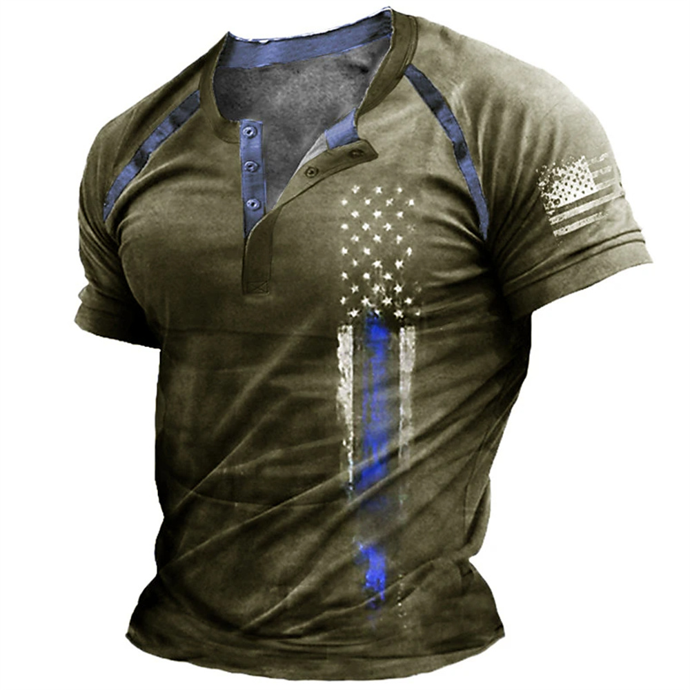 Funny 3D American Flag Print M - Vintage Fashion Mens ulasan dan harga