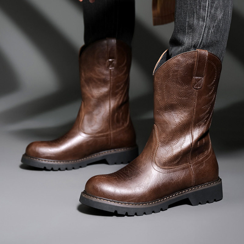 Fashion Mens Cowboy Boots New  - Vintage Fashion Mens ulasan dan harga