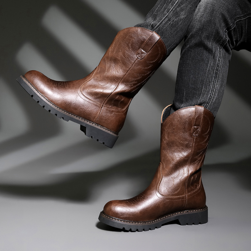 Fashion Mens Cowboy Boots New  - Vintage Fashion Mens ulasan dan harga