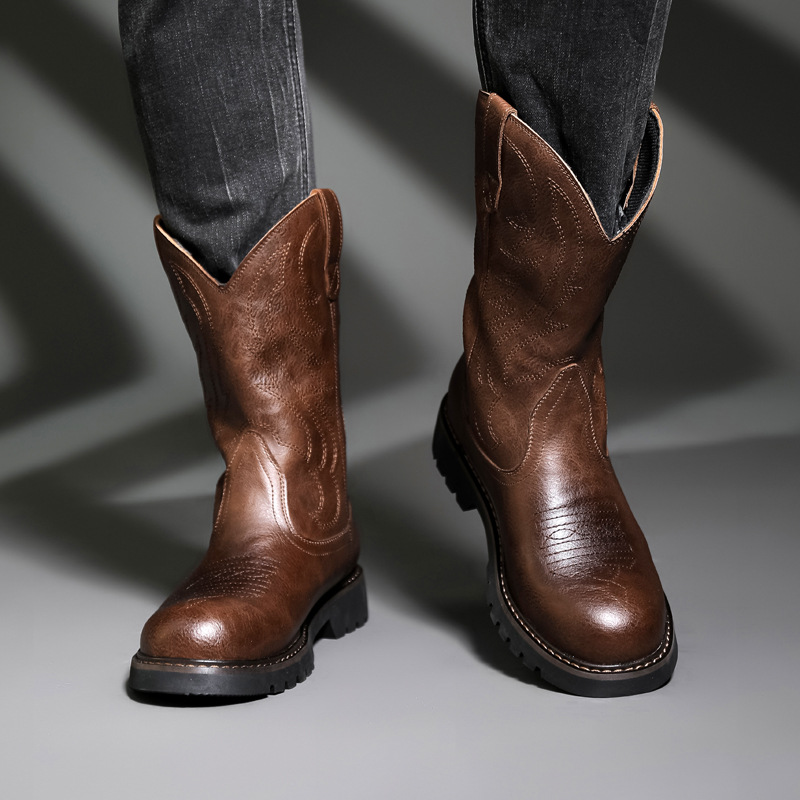 Fashion Mens Cowboy Boots New  - Vintage Fashion Mens ulasan dan harga