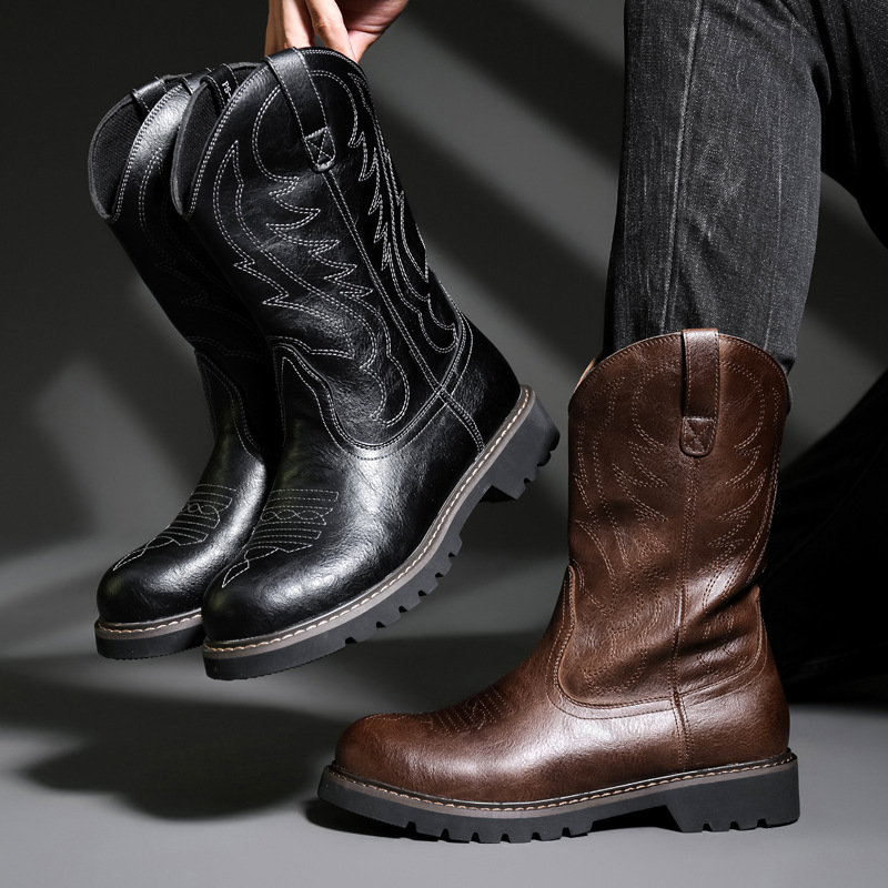 Fashion Mens Cowboy Boots New  - Vintage Fashion Mens ulasan dan harga