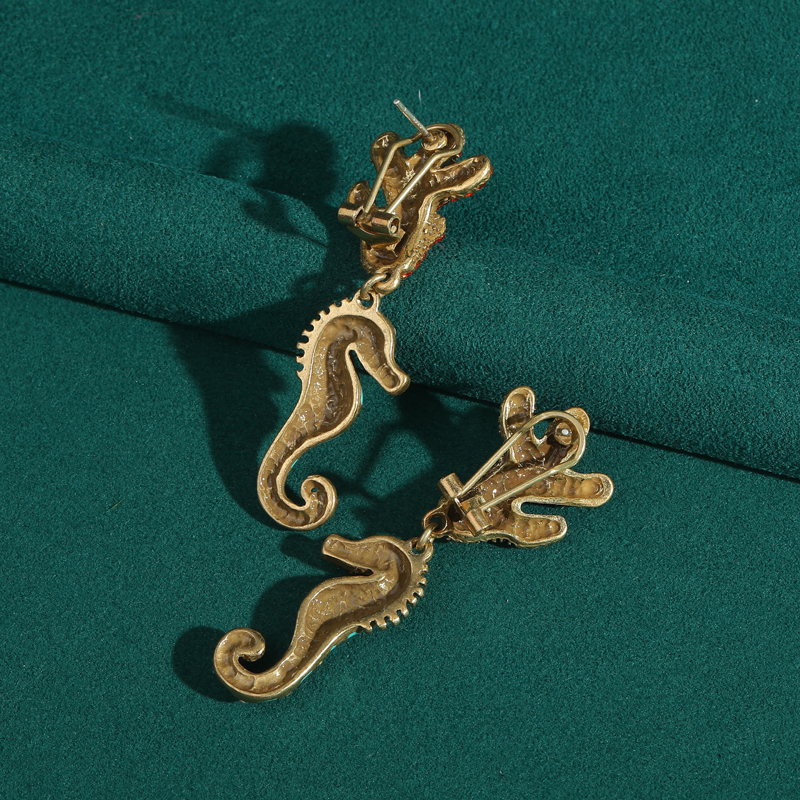 Vintage Blue Seahorse Drop Ear - Vintage Fashion Trends 2025 ulasan dan harga