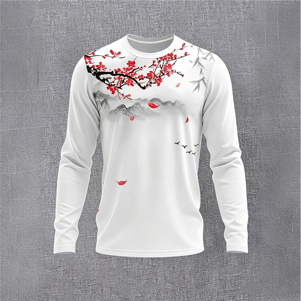 Chinese Style Ink Plum Blossom - Vintage Fashion T Shirts ulasan dan harga