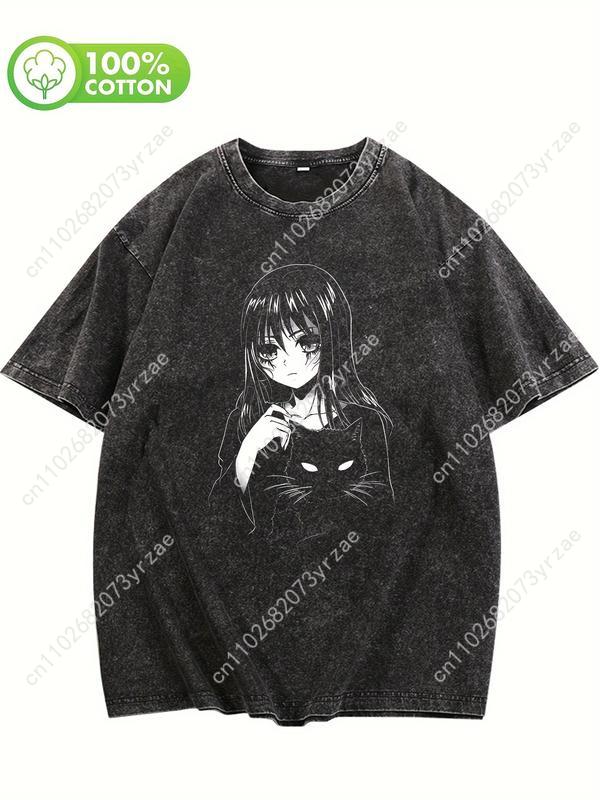 Black Cat Patterns Retro Tshir - Vintage Fashion T Shirts ulasan dan harga