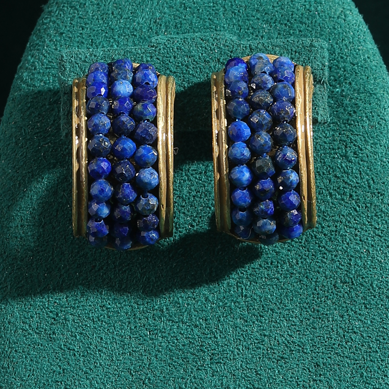 Vintage Lapis Lazuli Stud Earr - Vintage Fashion Trends 2025 ulasan dan harga