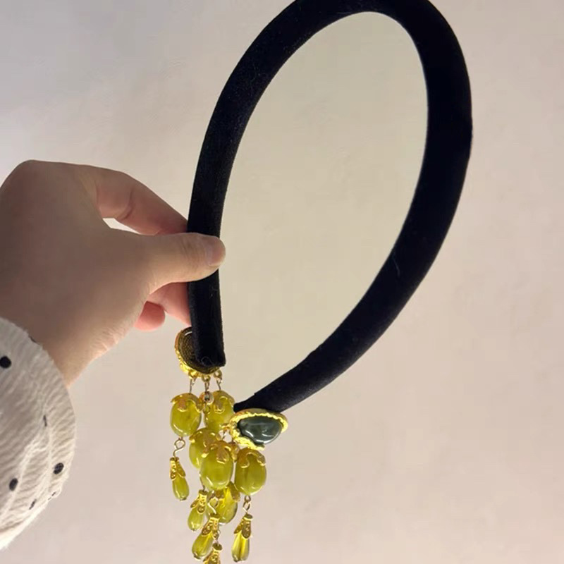 Vintage Fringe Headband Olive  - Vintage Fashion In Chinese ulasan dan harga