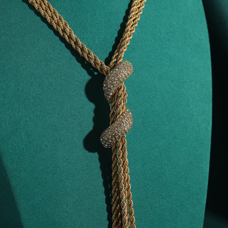 4mm Rope Chain Necklace Gold C - Vintage Fashion Trends 2025 ulasan dan harga
