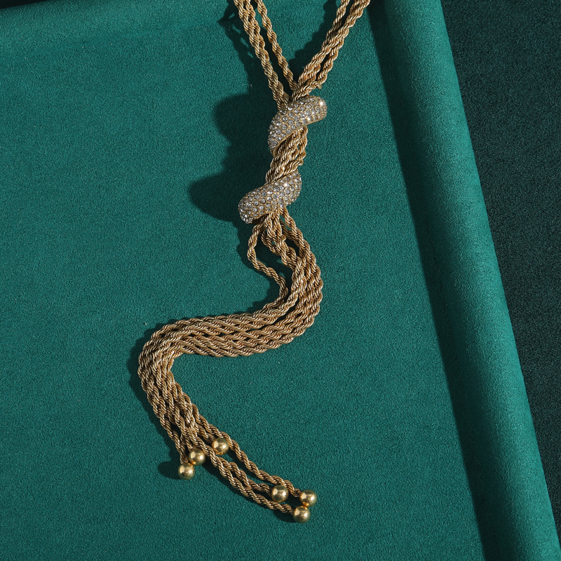 4mm Rope Chain Necklace Gold C - Vintage Fashion Trends 2025 ulasan dan harga