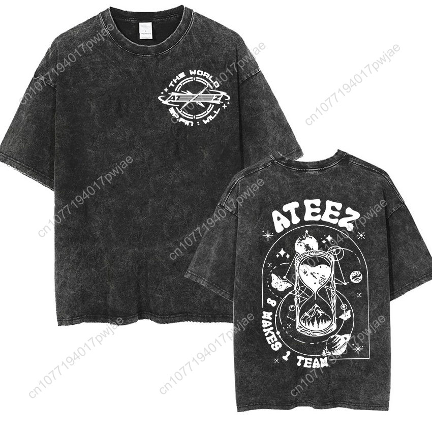 Korean Ateez Fin Wjll Album Co - Vintage Fashion T Shirts ulasan dan harga