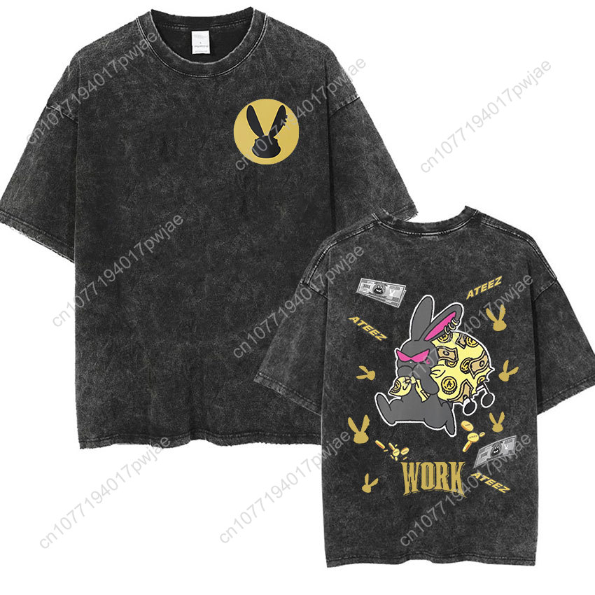 Korean Ateez Fin Wjll Album Co - Vintage Fashion T Shirts ulasan dan harga