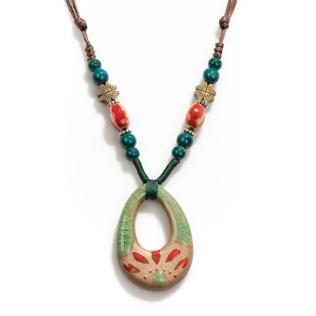 Handmade Vintage Ceramic Neckl - Vintage Fashion In Chinese ulasan dan harga